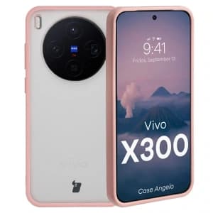 Bizon Case Angelo Vivo X300 félig átlátszó világos rózsaszín kerettel
