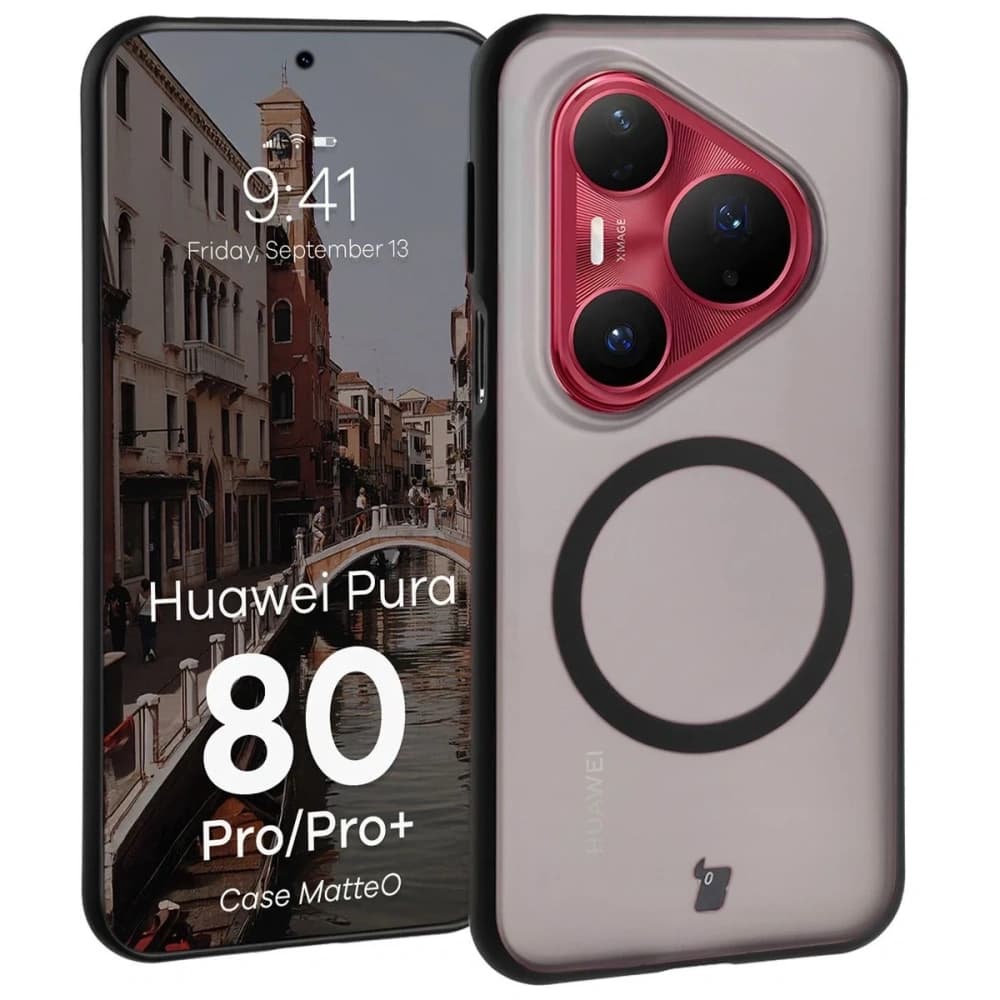 Bizon Case MatteO Magnetic Huawei Pura 80 Pro / Pro+ Plus negru fumuriu
 - 1