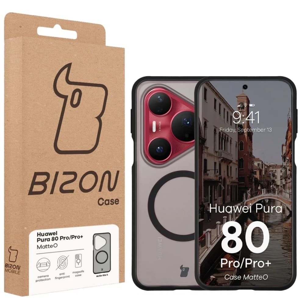 Bizon Case MatteO Magnetic Huawei Pura 80 Pro / Pro+ Plus negru fumuriu
 - 7