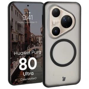 Bizon Case MatteO Magnetic Huawei Pura 80 Ultra negru fumuriu
