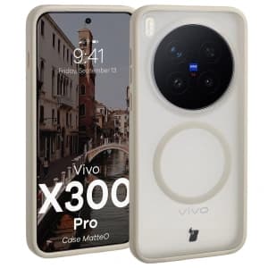 Bizon Case MatteO mágneses Vivo X300 Pro füstös bézs
