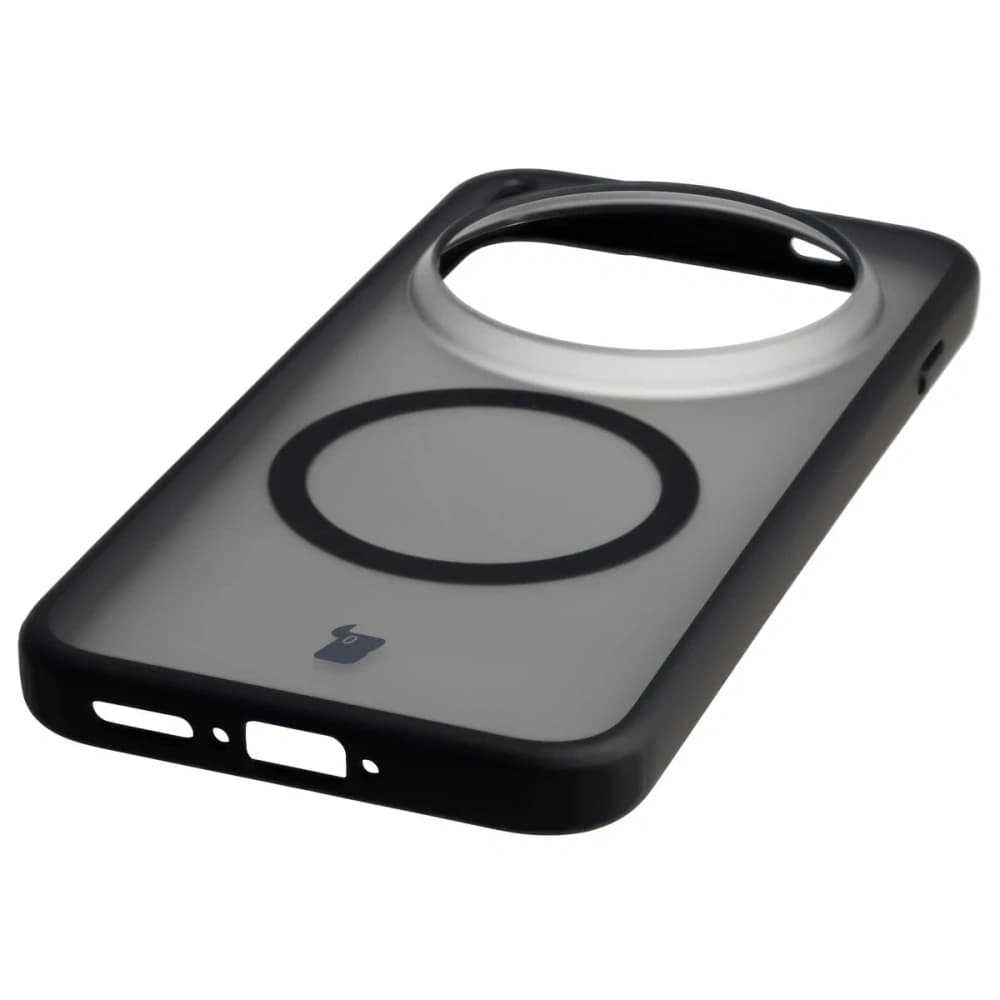 Etui z pierścieniem magnetycznym Bizon Case MatteO do Vivo X300 Pro przydymione-czarne - 6