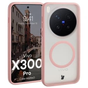 Bizon Case MatteO mágneses Vivo X300 Pro füstös világos rózsaszín
