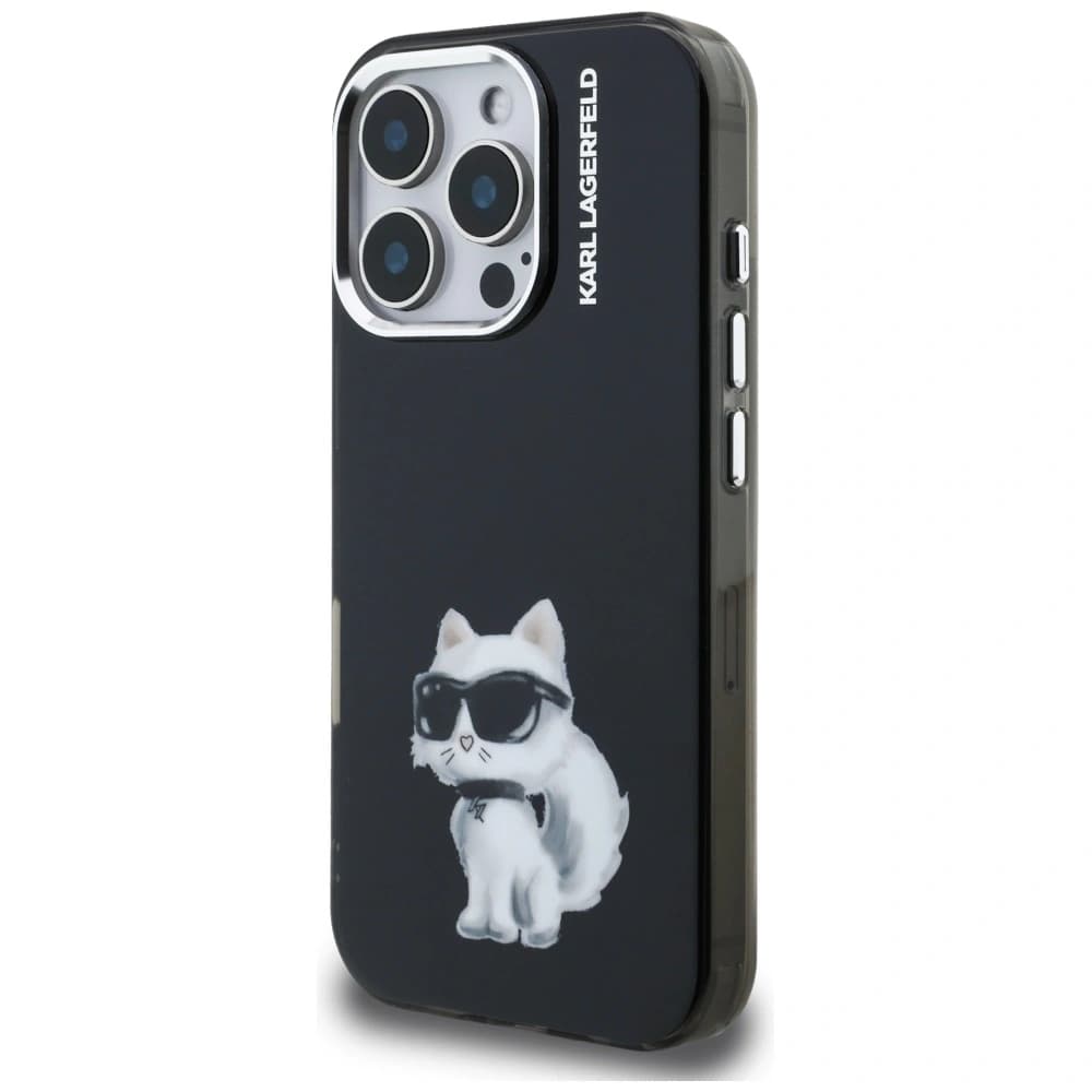 Etui Karl Lagerfeld IML Aquarelle Choupette & Logo do Apple iPhone 16 Pro czarny - 2