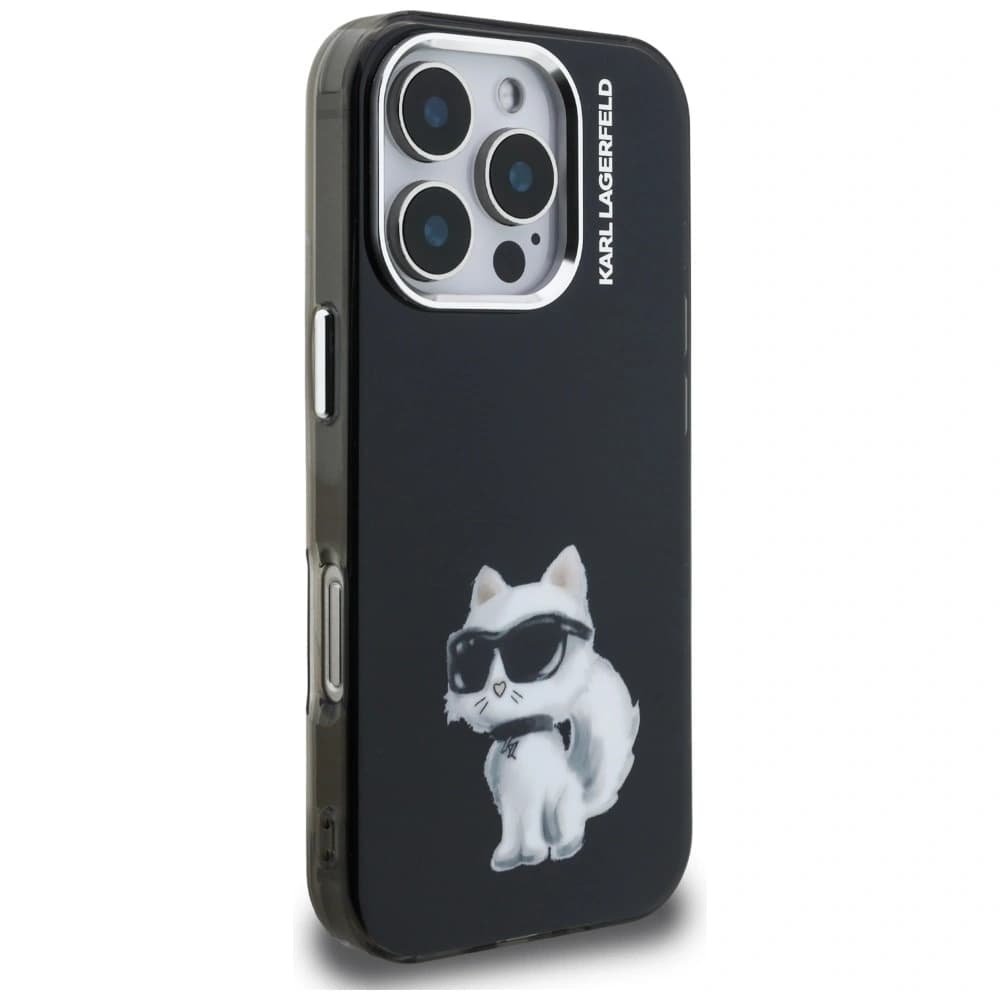 Etui Karl Lagerfeld IML Aquarelle Choupette & Logo do Apple iPhone 16 Pro czarny - 4