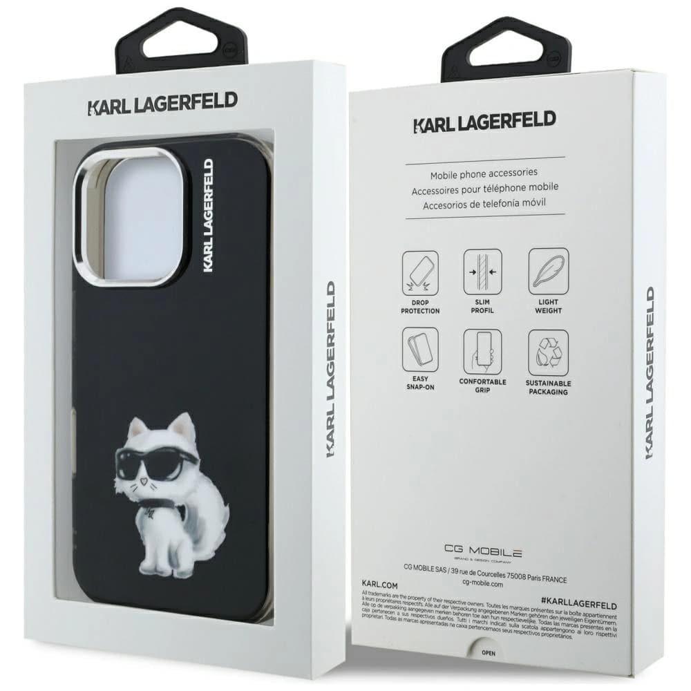 Etui Karl Lagerfeld IML Aquarelle Choupette & Logo do Apple iPhone 16 Pro czarny - 8