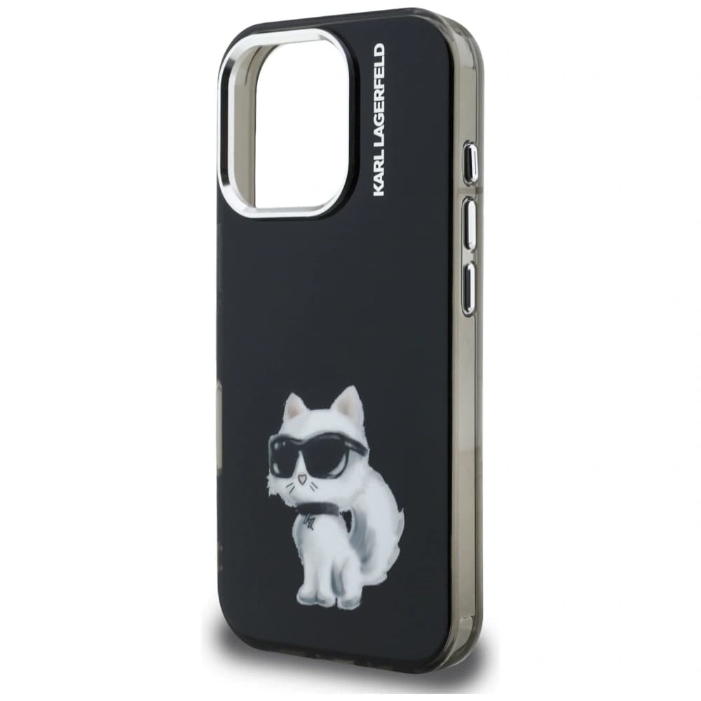 Karl Lagerfeld IML Aquarelle Choupette & Logo Apple iPhone 16 Pro Max negru
 - 6