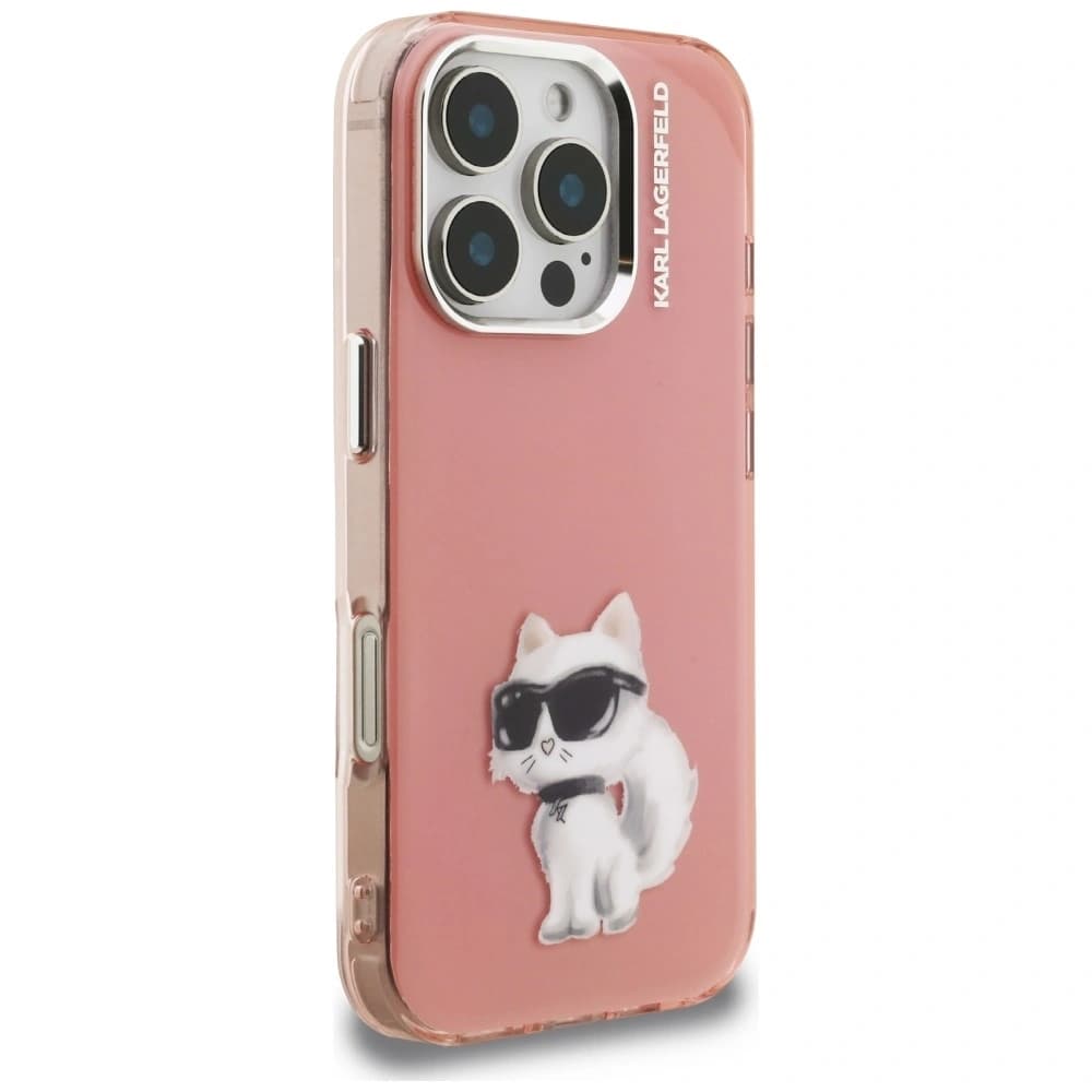 Karl Lagerfeld IML Aquarelle Choupette & Logo Apple iPhone 16 Pro Max růžový
 - 4