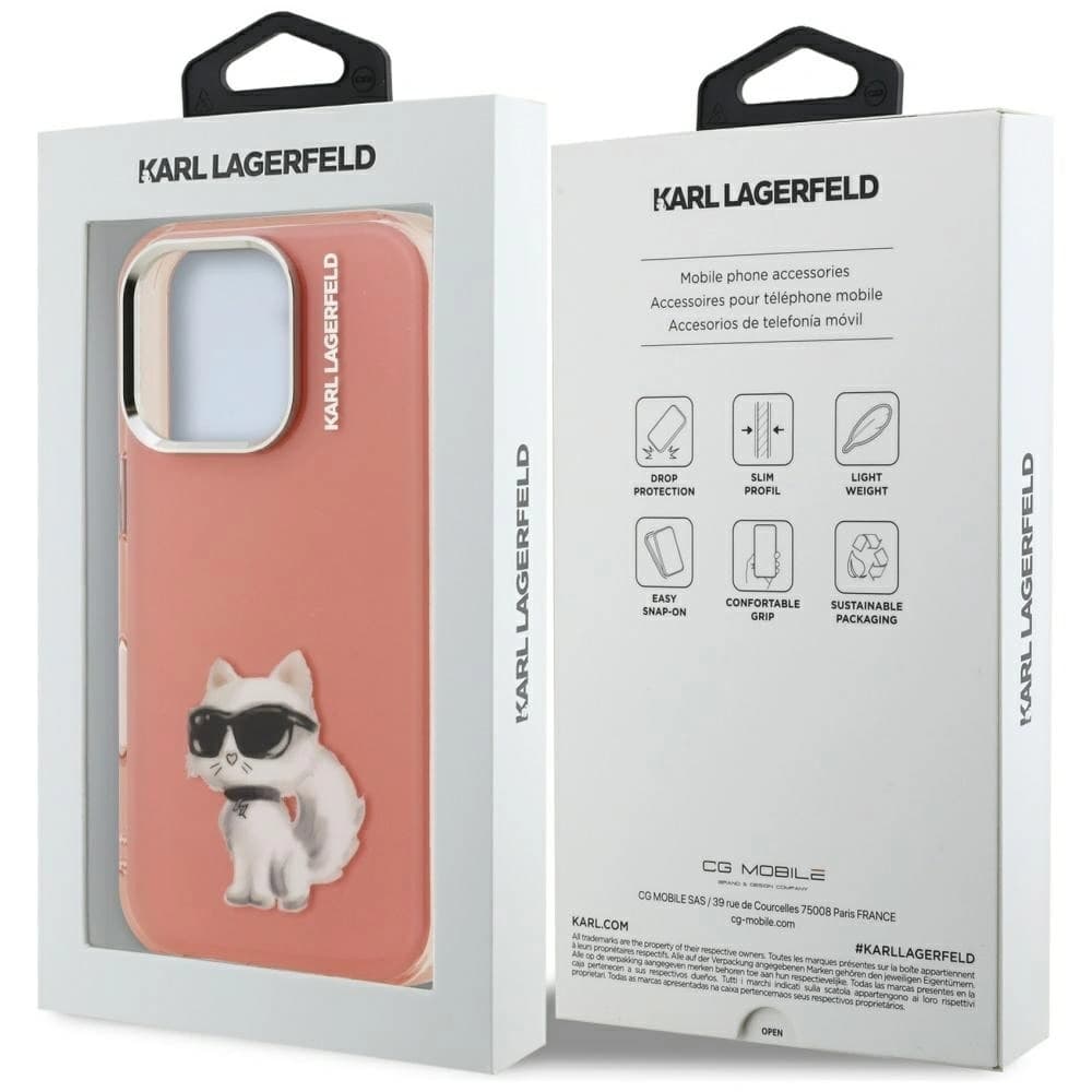 Karl Lagerfeld IML Aquarelle Choupette & Logo Apple iPhone 16 Pro Max růžový
 - 8