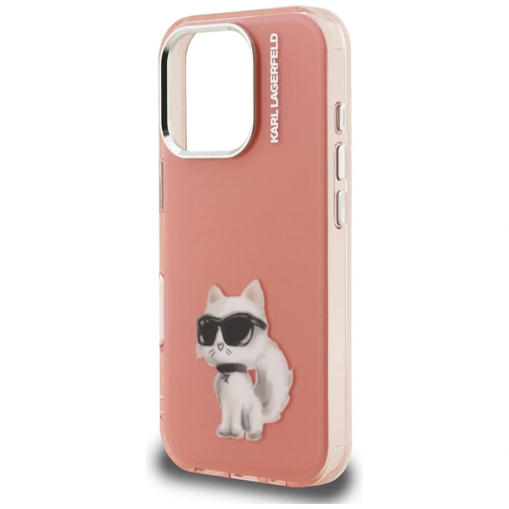 Karl Lagerfeld IML Aquarelle Choupette & Logo Apple iPhone 16 Pro pink - 6