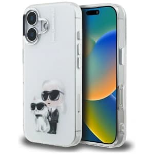 Karl Lagerfeld IML Aquarelle Karl & Choupette & Logo Apple iPhone 16 white