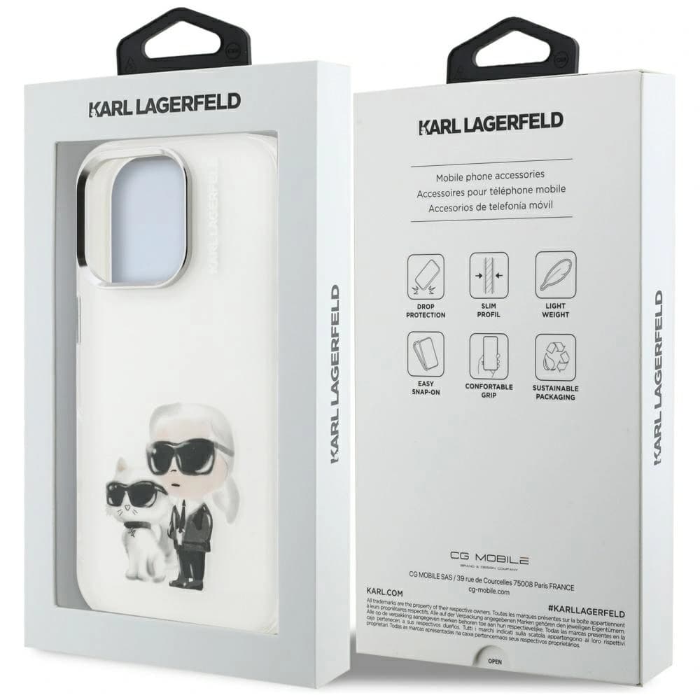 Karl Lagerfeld IML Aquarelle Karl & Choupette & Logo Apple iPhone 16 Pro white - 8