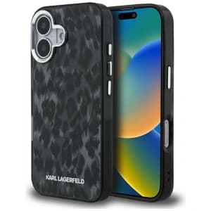 Karl Lagerfeld IML Leopard Pattern MagSafe Apple iPhone 16 black