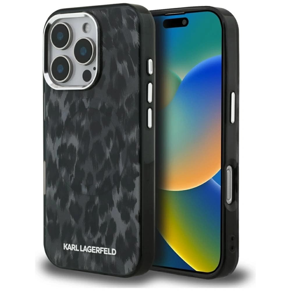 Karl Lagerfeld IML Leopard Pattern MagSafe Apple iPhone 16 Pro black - 1