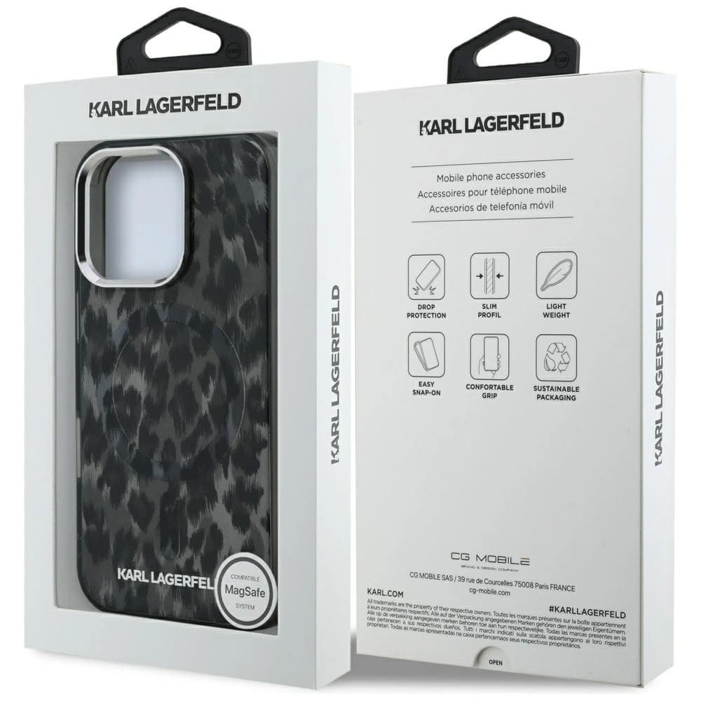 Karl Lagerfeld IML Leopard Pattern MagSafe Apple iPhone 16 Pro black - 8
