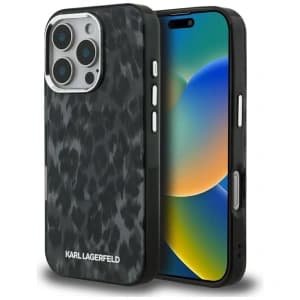Karl Lagerfeld IML Leopardenmuster MagSafe Apple iPhone 16 Pro Max schwarz
