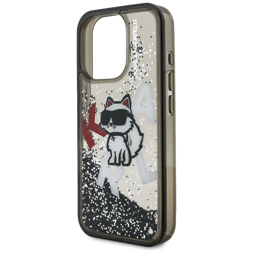 Karl Lagerfeld Liquid Glitter Choupette Logo Apple iPhone 16 Pro black - 6