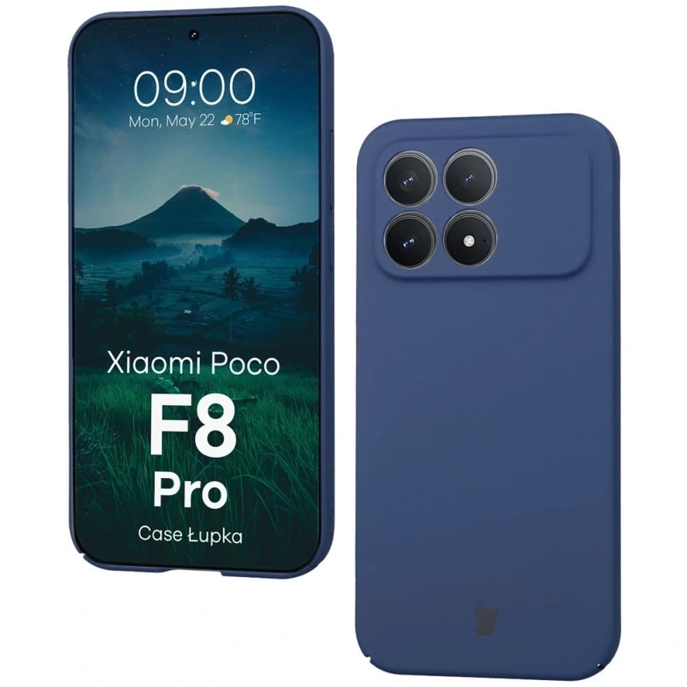 Etui Bizon Case Łupka do Xiaomi POCO F8 Pro niebieskie - 1