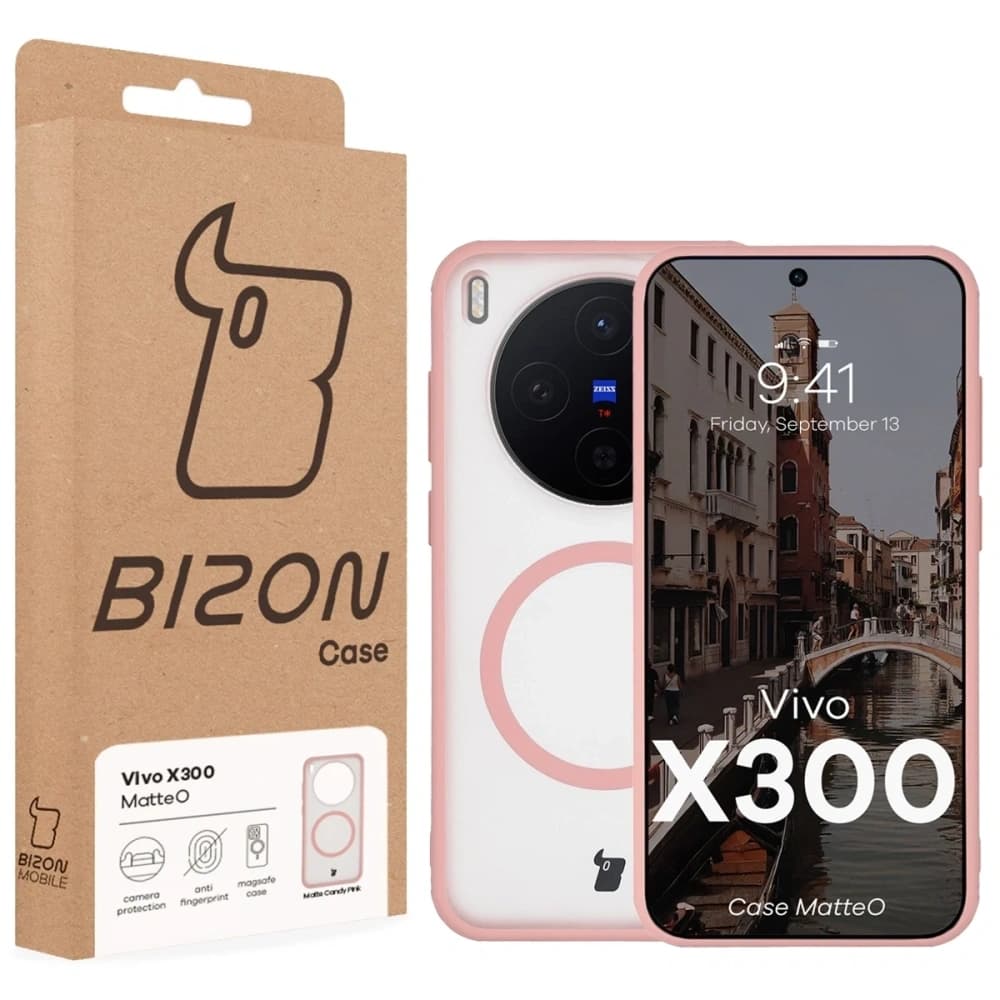 Bizon Case MatteO mágneses Vivo X300 füstös világos rózsaszín
 - 7