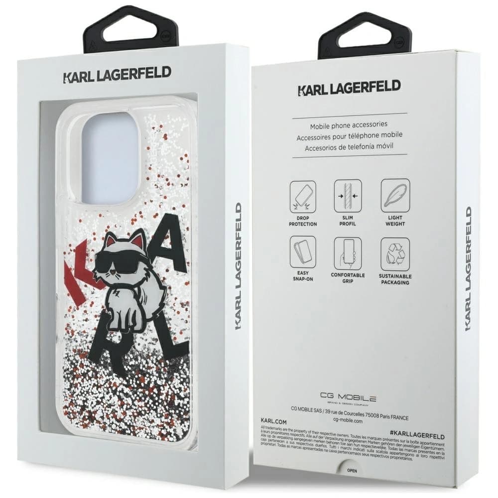 Karl Lagerfeld Liquid Glitter Choupette Logo Apple iPhone 16 Pro clear - 8