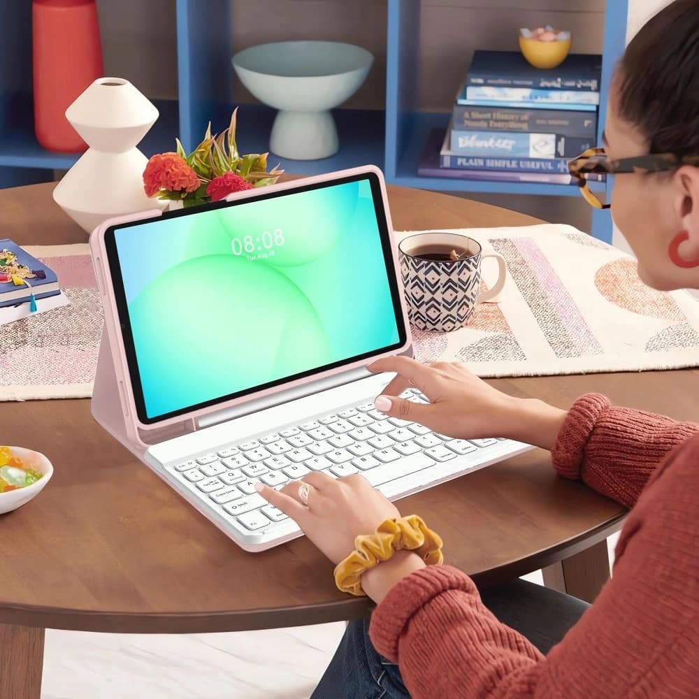 Tech-Protect SmartCase Stift + Tastatur Samsung Galaxy Tab A9+ / A11+ Plus 11.0 X210 / X215 / X216 / X230 / X235 / X236 Pink
 - 9