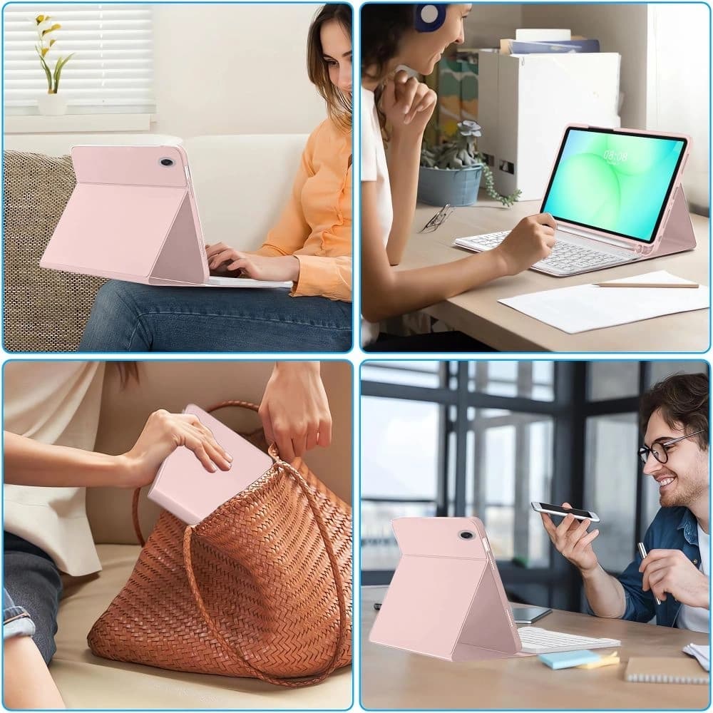 Tech-Protect SmartCase Stift + Tastatur Samsung Galaxy Tab A9+ / A11+ Plus 11.0 X210 / X215 / X216 / X230 / X235 / X236 Pink
 - 10