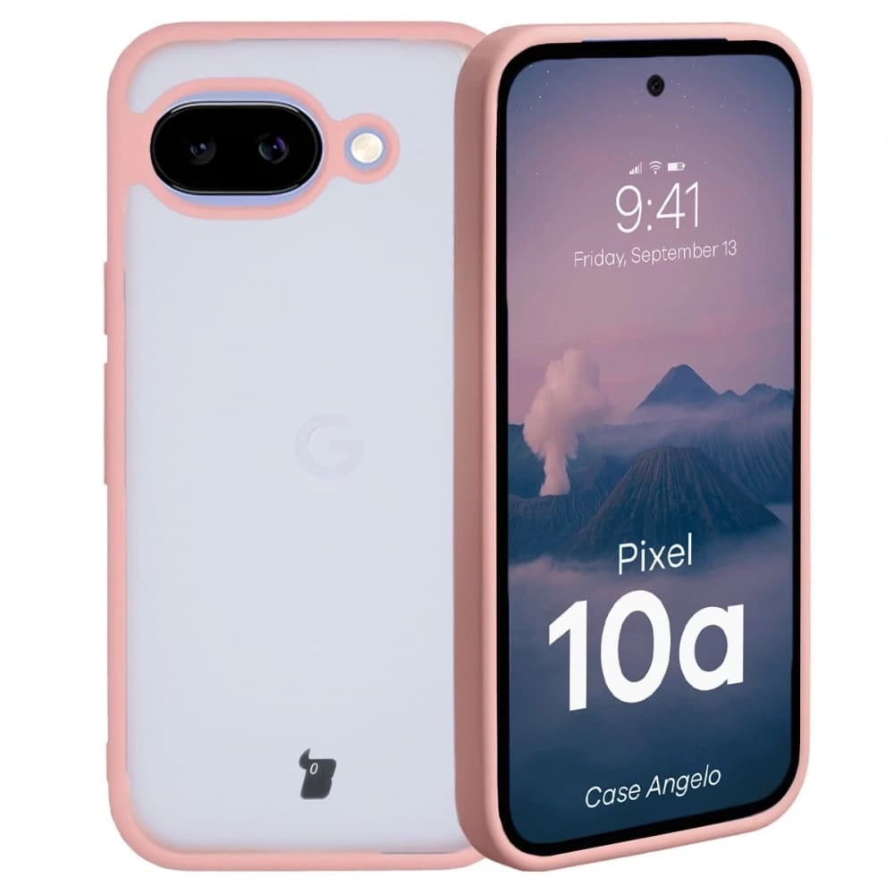 Bizon Case Angelo Google Pixel 10a semi-transparent with a light pink frame - 1