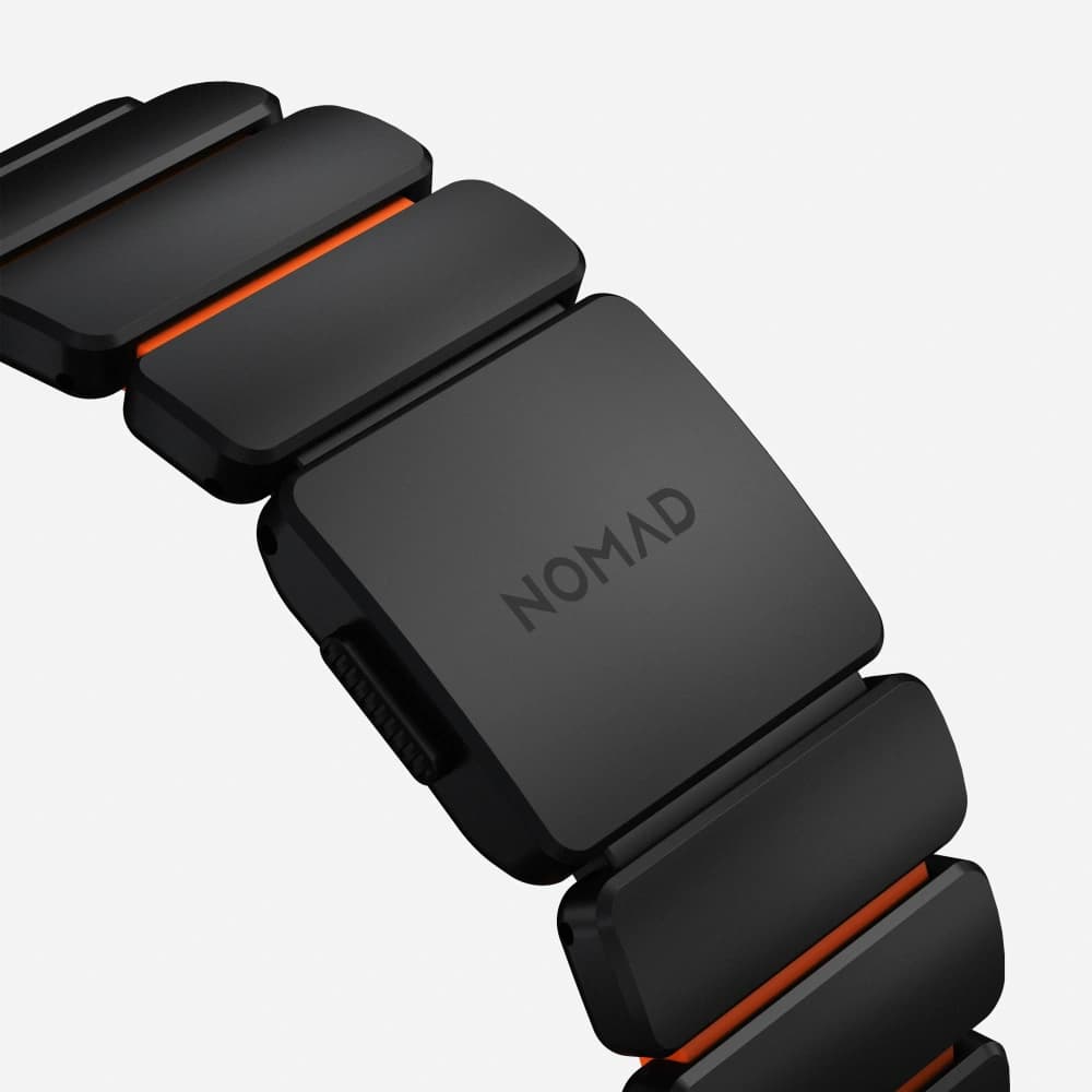 NOMAD Stratos Band - tytanowa bransoleta do Apple Watch 49mm z FKM (black titanium, ultra orange FKM) - 6