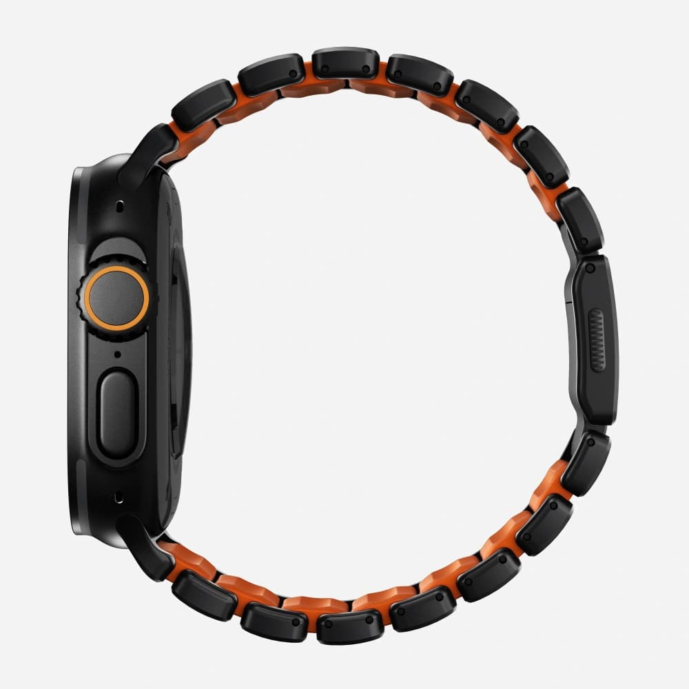 NOMAD Stratos Band - tytanowa bransoleta do Apple Watch 49mm z FKM (black titanium, ultra orange FKM) - 11