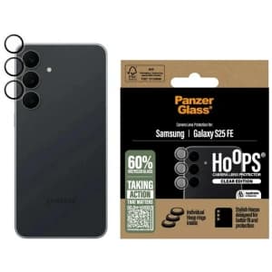 Gehärtetes Glas für die Linse PanzerGlass Hoops Lens Protector für Samsung Galaxy S25 FE transparent 
