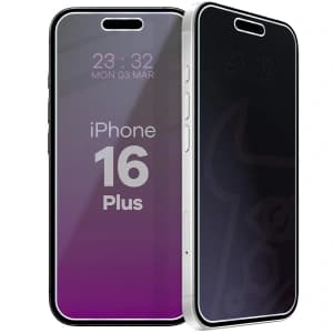 Prywatyzujące szkło hybrydowe Bizon Glass Mule Shadow do Apple iPhone 16 Plus matowe