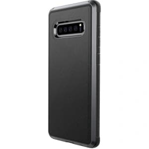 X-Doria Samsung Aluminiumhülle Defense Lux Galaxy S10+ Plus (Falltest 3m) (Schwarzes Leder)