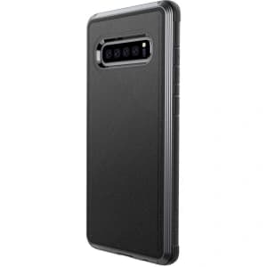X-Doria Defense Lux - Aluminum Case for Samsung Galaxy S10 (Drop test 3m) (Black Leather)