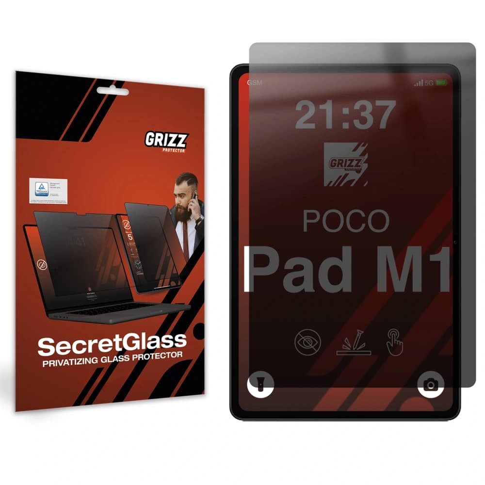 Matowe szkło prywatyzujące GrizzGlass SecretGlass do Xiaomi POCO Pad M1 - 1