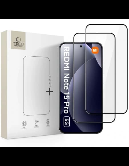 Szkło hartowane Tech-Protect Glass Fit+ do Xiaomi Redmi Note 15 Pro 5G Black [2 PACK]