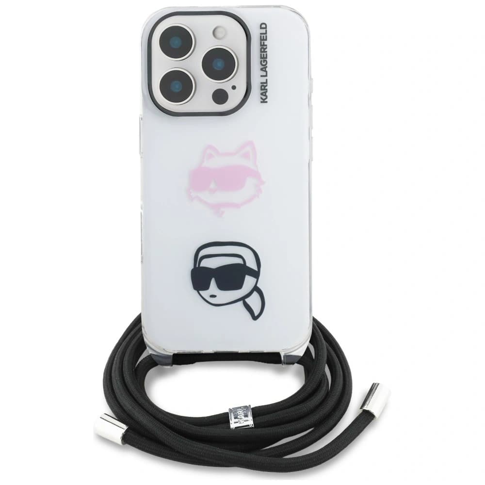 Karl Lagerfeld IML Crossbody Karl&Choupette Head Apple iPhone 16 Pro white - 2