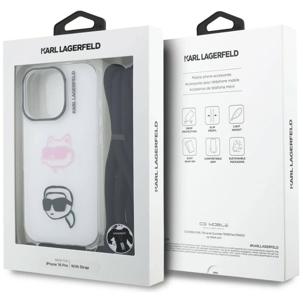 Karl Lagerfeld IML Crossbody Karl&Choupette Head Apple iPhone 16 Pro white - 7