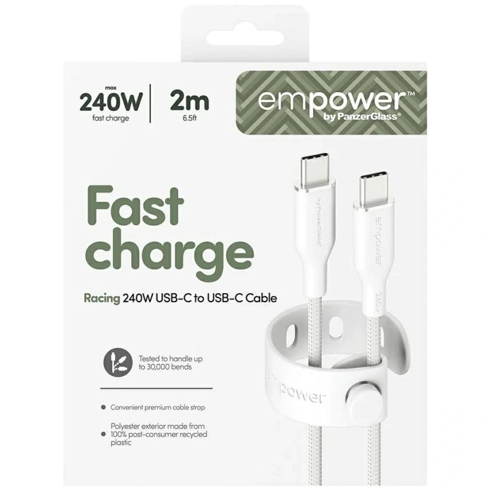 Cable by PanzerGlass Racing Empower 240W USB-C / USB-C 2m silver-white - 6