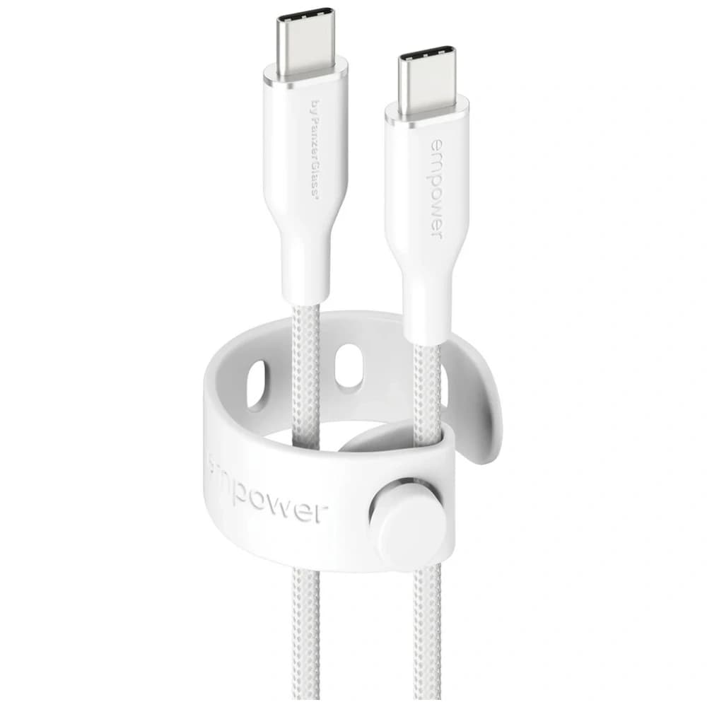 Cable by PanzerGlass Racing Empower 60W USB-C / USB-C 1.2m silver-white - 2