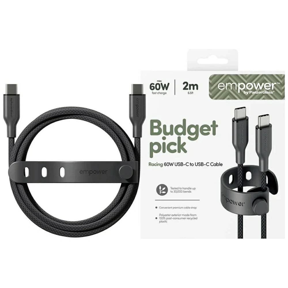 Cable by PanzerGlass Racing Empower 60W USB-C / USB-C 2m black - 1