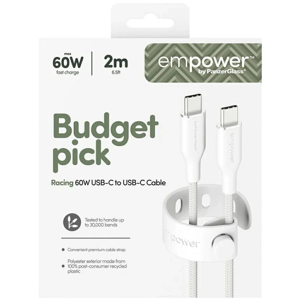 Cable by PanzerGlass Racing Empower 60W USB-C / USB-C 2m silver-white - 6
