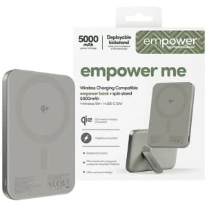 Empower Power Bank by PanzerGlass Bank w. Spin Stand 5000mAh titán
