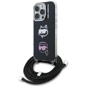 Karl Lagerfeld IML Crossbody Karl&Choupette Head Apple iPhone 16 Pro black