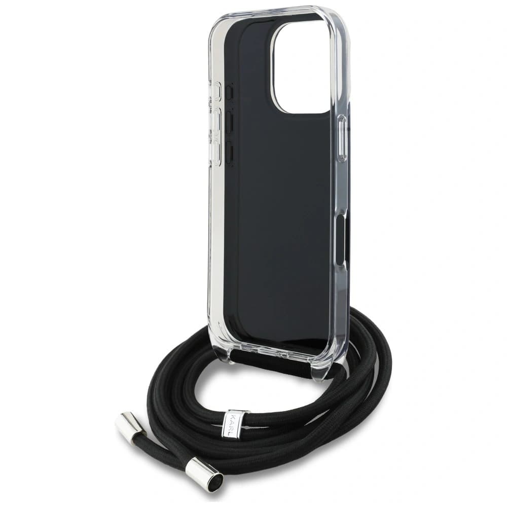 Karl Lagerfeld IML Umhängetasche Karl&Choupette Kopf Apple iPhone 16 Pro schwarz
 - 6