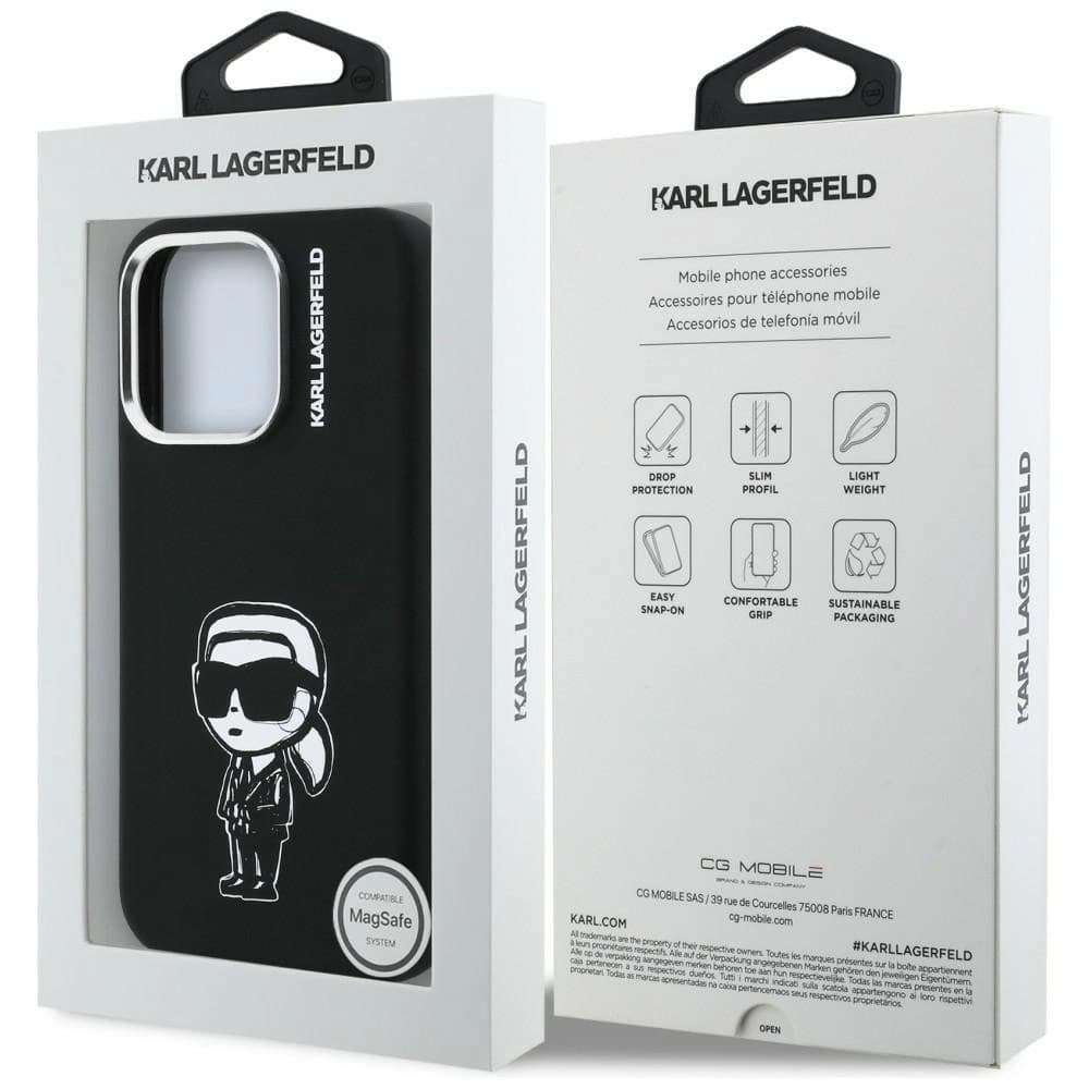 Karl Lagerfeld Silikon Karl Skizze MagSafe Apple iPhone 16 Pro schwarz
 - 8