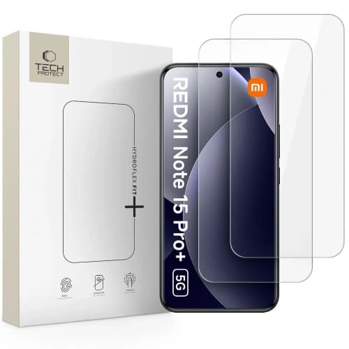 Tech-Protect Hydroflex Fit+ Xiaomi Redmi Note 15 Pro+ Plus 5G Čirý [2 BALENÍ]
