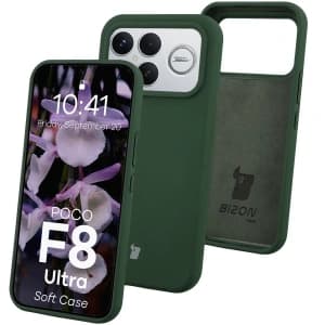 Silikonowe etui Bizon Soft Case do Xiaomi POCO F8 Ultra ciemnozielone
