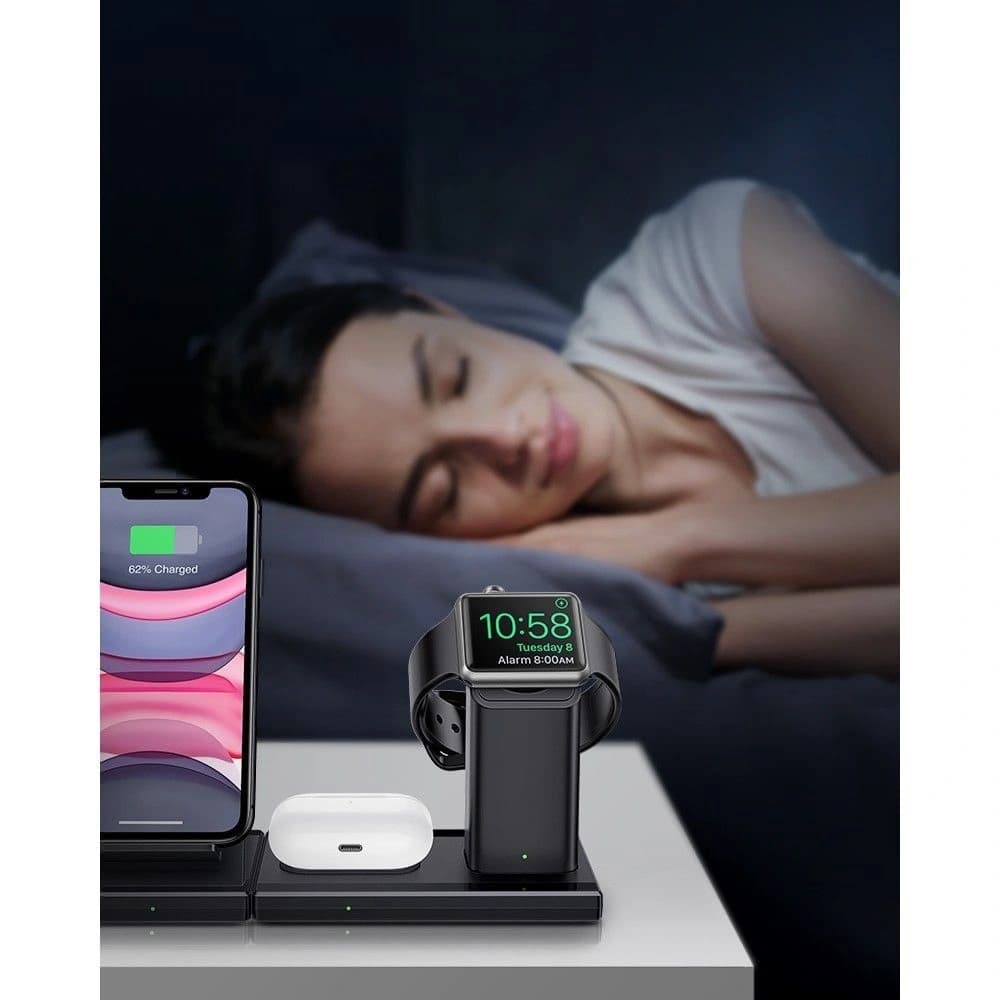 Töltőállomás 3w1 ESR Vezeték nélküli Töltőállomás Fekete - 7