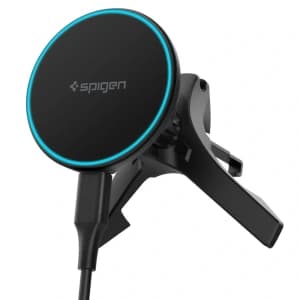Spigen EV15MAQ Základní Magnetický MagSafe Ventilátor Auto Držák Bezdrátová Nabíječka 15W QI2 Černý
