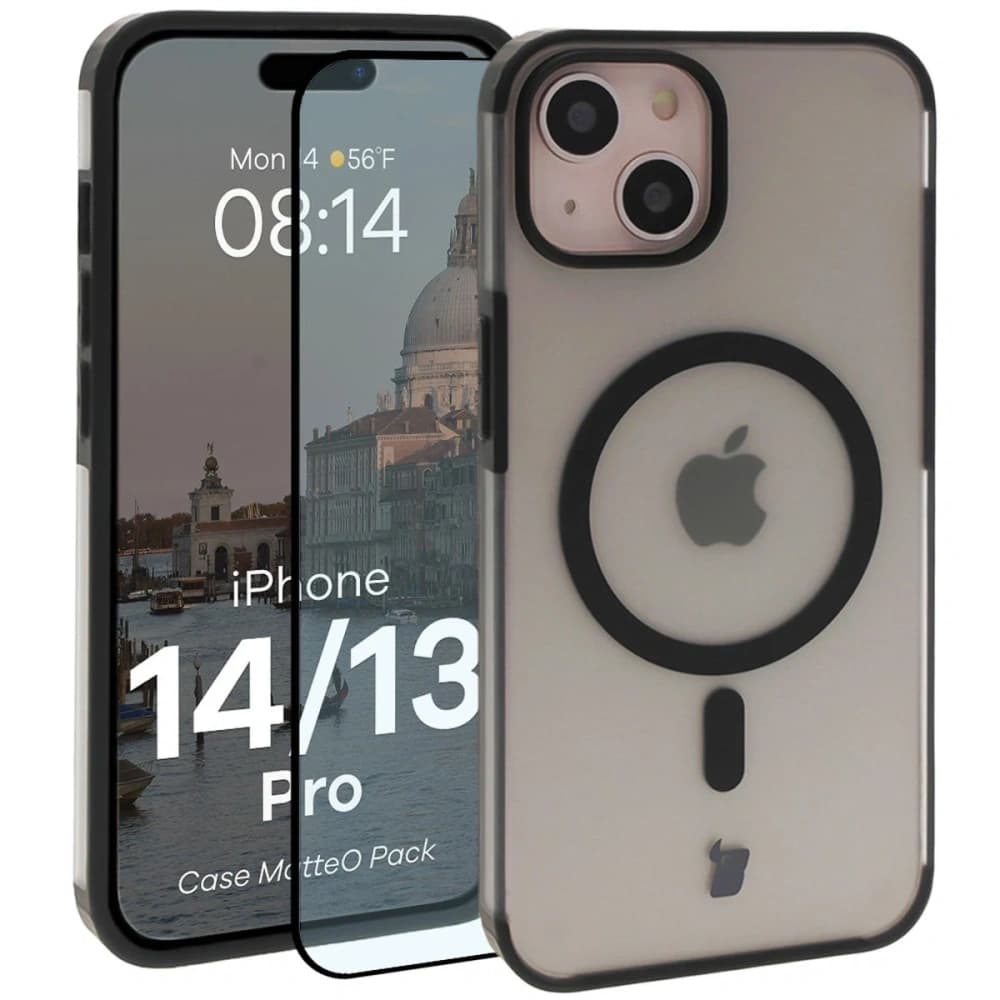Bizon MatteO Magnetic Pack Apple iPhone 14 / 13 rauchschwarz
 - 1